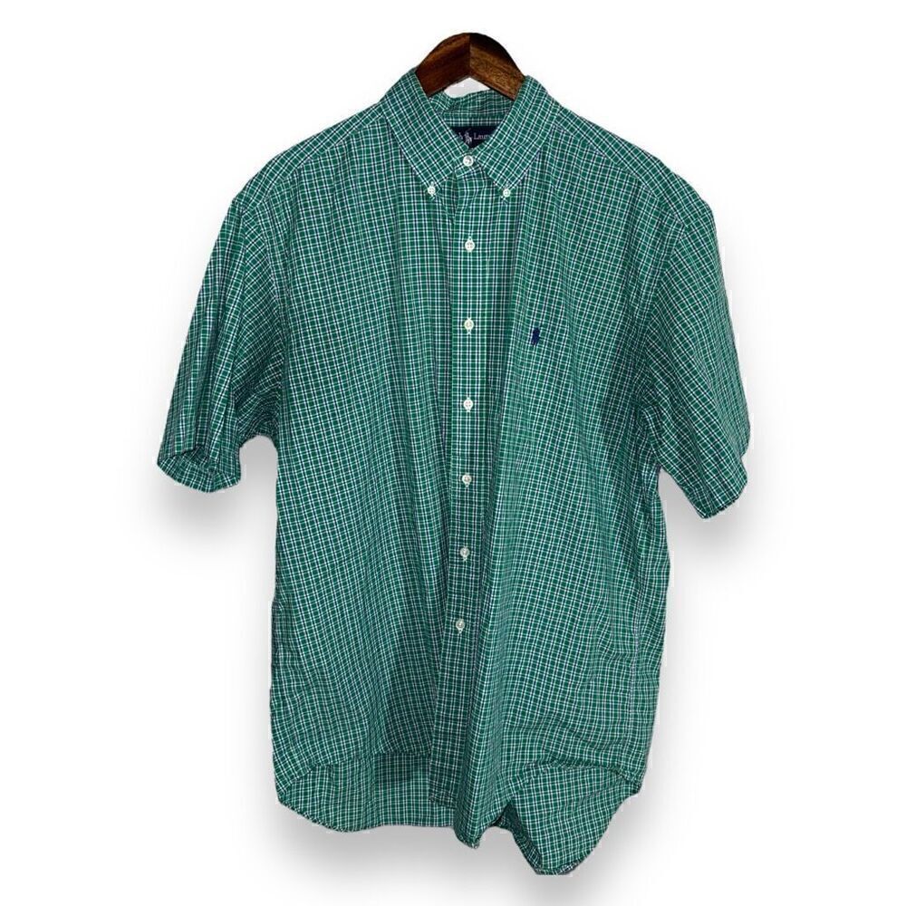 Polo Ralph Lauren Green Check S/S Button Down Shirt L